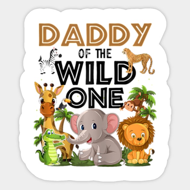 Dad of The Wild One Animal Safari 1st Birthday Theme Family Sticker by Eduardo